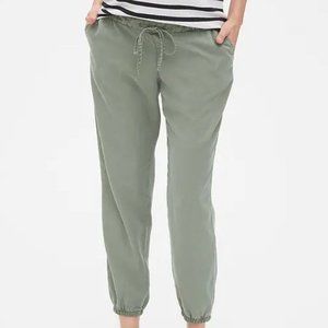 Maternity Drawstring Joggers in TENCEL in OLIVE